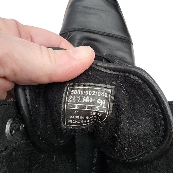 Zara Man Combat Boots Mens 41 Cap Toe Mid Winter Snow  Black Leather / Wool